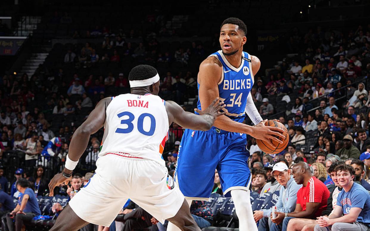 包含雄鹿横扫对手，字母哥狂砍+得分的词条